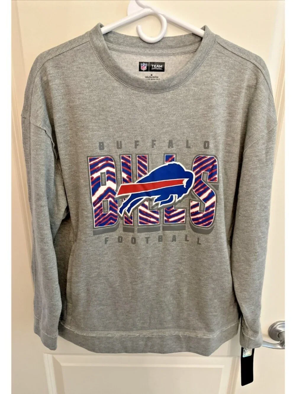 Buffalo Bills NFL Team Apparel Zubaz Sweatshirt Women's M With Pockets Rare NWT - Picture 6 of 9